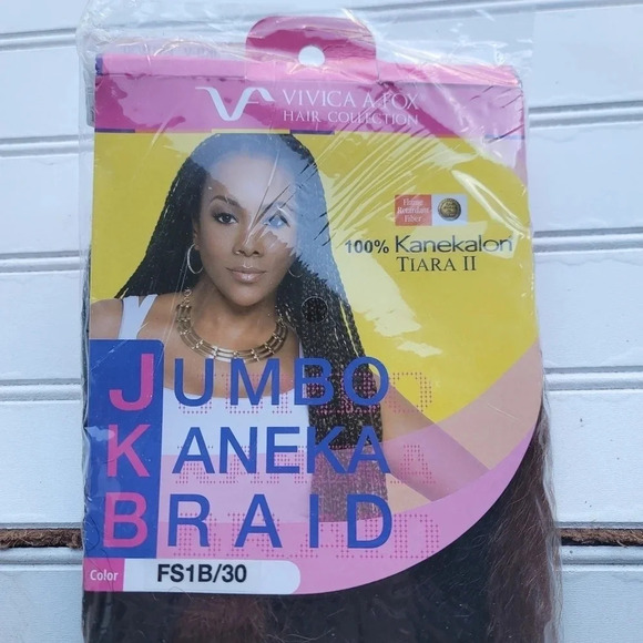 Jumbo Kaneka Braid, 100% Kanekalon color 1B black Vivica Fox Collection FS 1B 30 - Picture 6 of 15